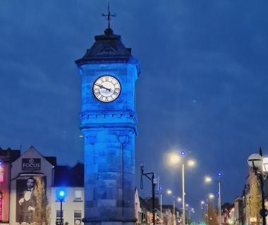 McKee Clock Lit Up blue for Fairtrade